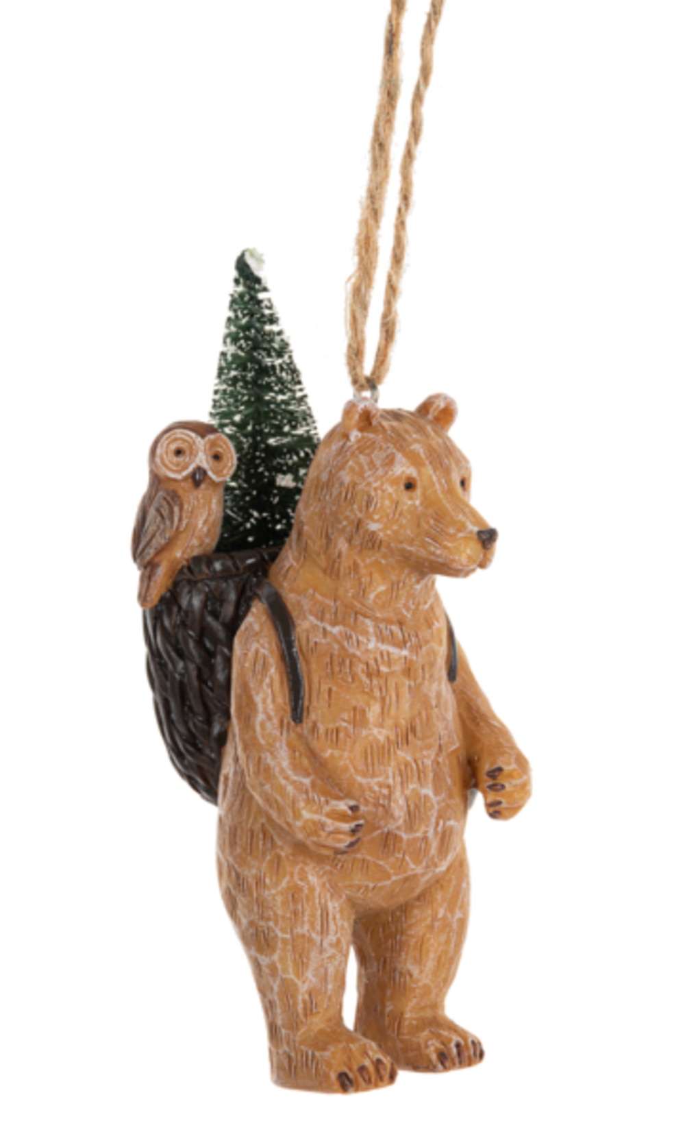 Ganz, Collectibles, Wood, Gifts, Midwest CBK, 2023, Wood Bear Owl, Ornament, 701606